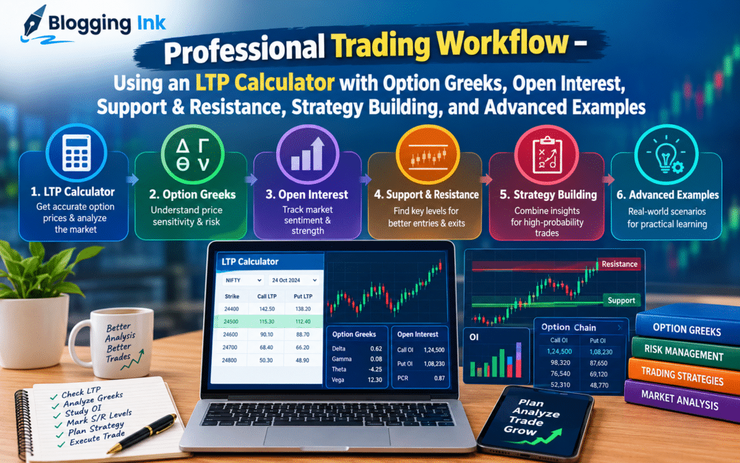 Professional Trading Workflow – Using an LTP Calculator with Option Greeks, Open Interest, Support & Resistance, Strategy Building, and Advanced Examples